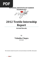 2012 Textile Internship Report - Arvind Denim Devision