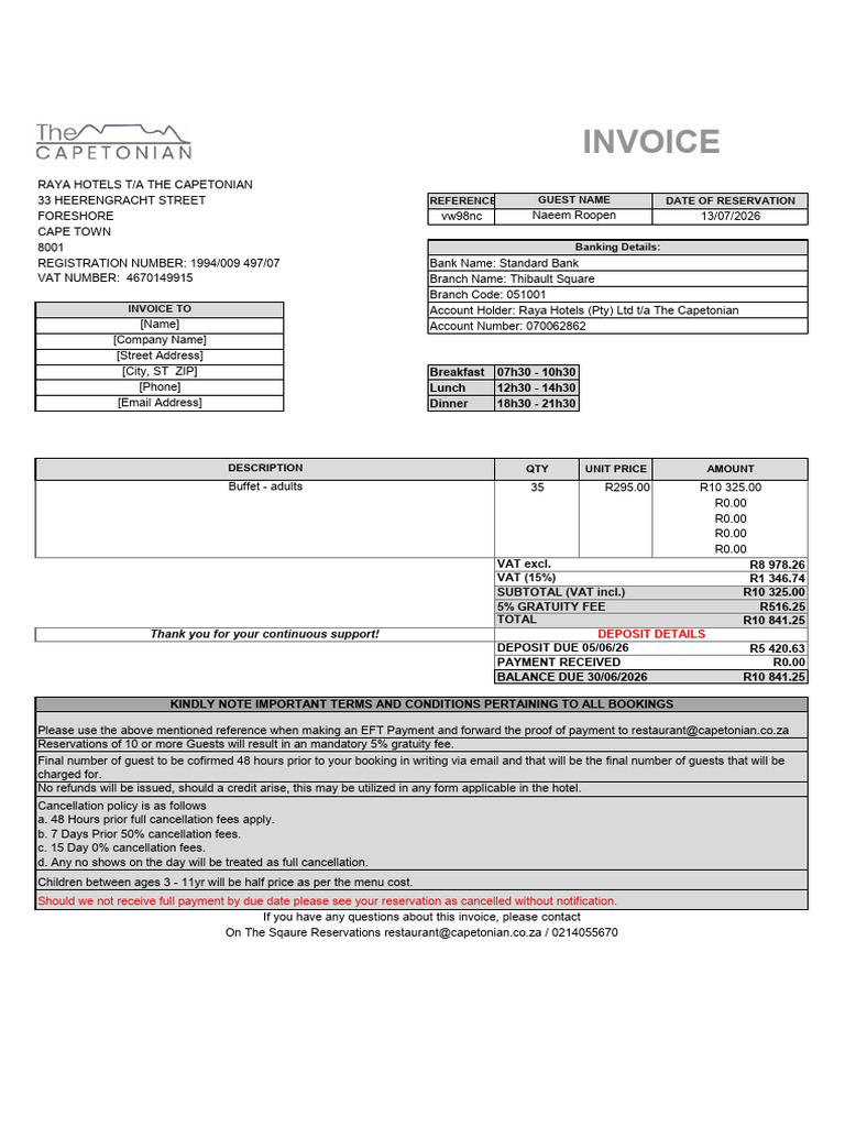 13.07.2026 - Naeem Roopen | PDF | Fee | Invoice