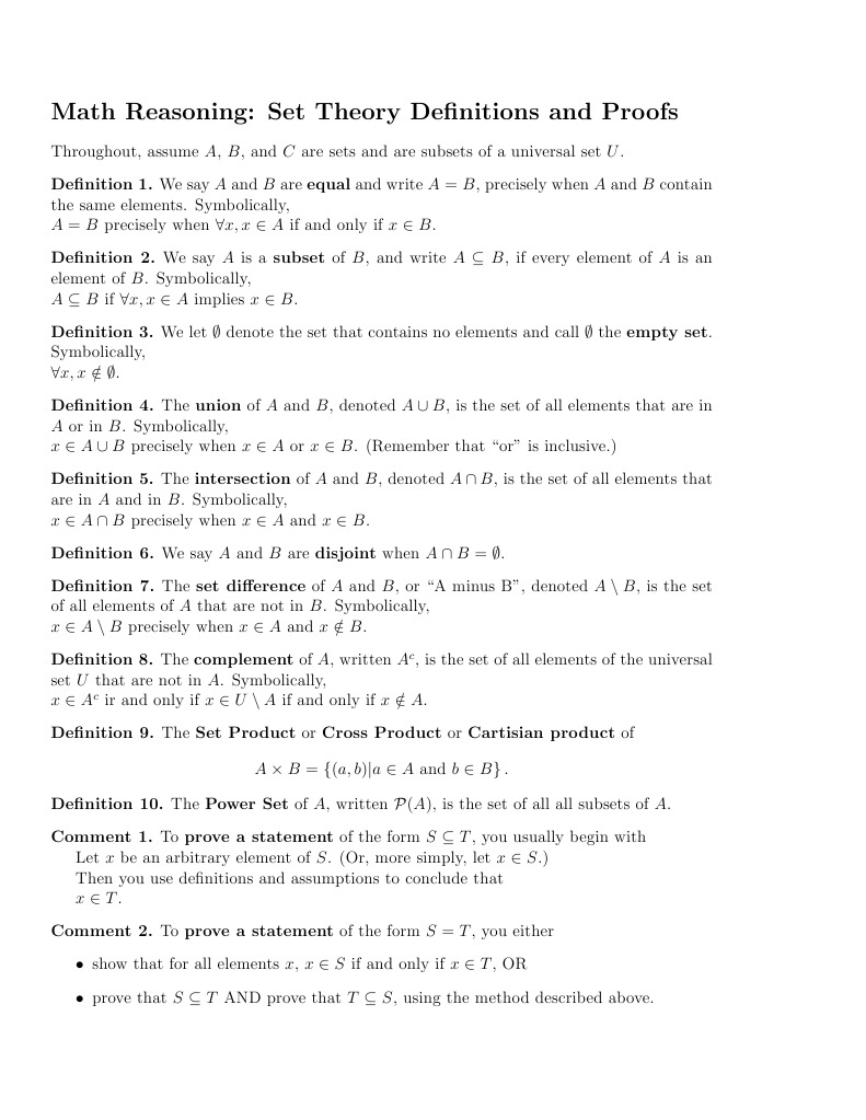Sets Recap | PDF