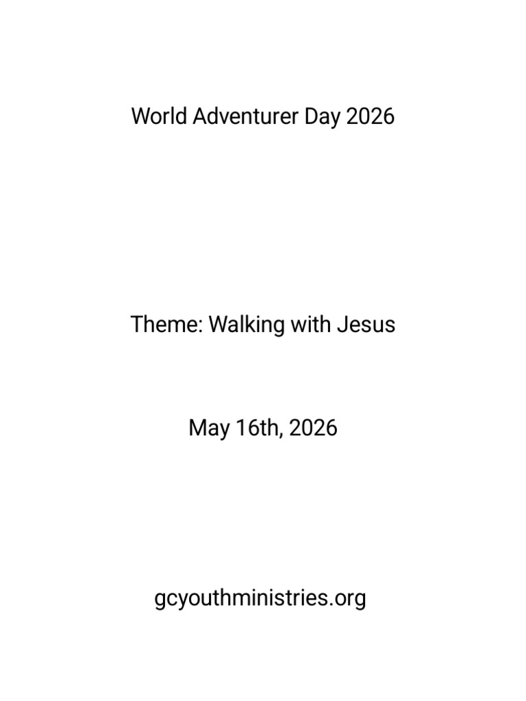 WAD 2026 Edited | PDF | Jesus | Seventh Day Adventist Church