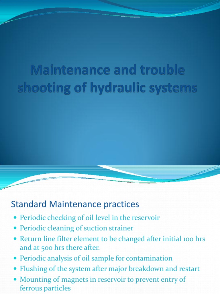 Maintenance and Trouble Shooting of Hydraulic Systems PDF Pump Valve