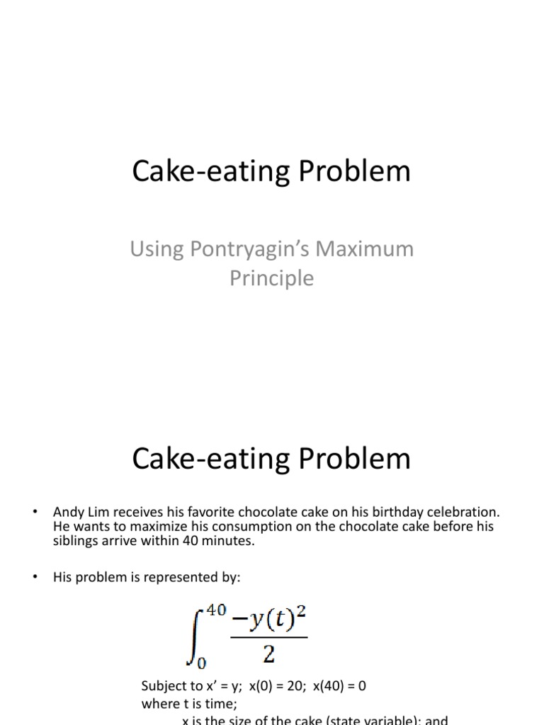 Cake Eating Problem PDF