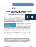 Lombard Risk Delivers REPORTER EBA COmmon REPorting COREP Solution