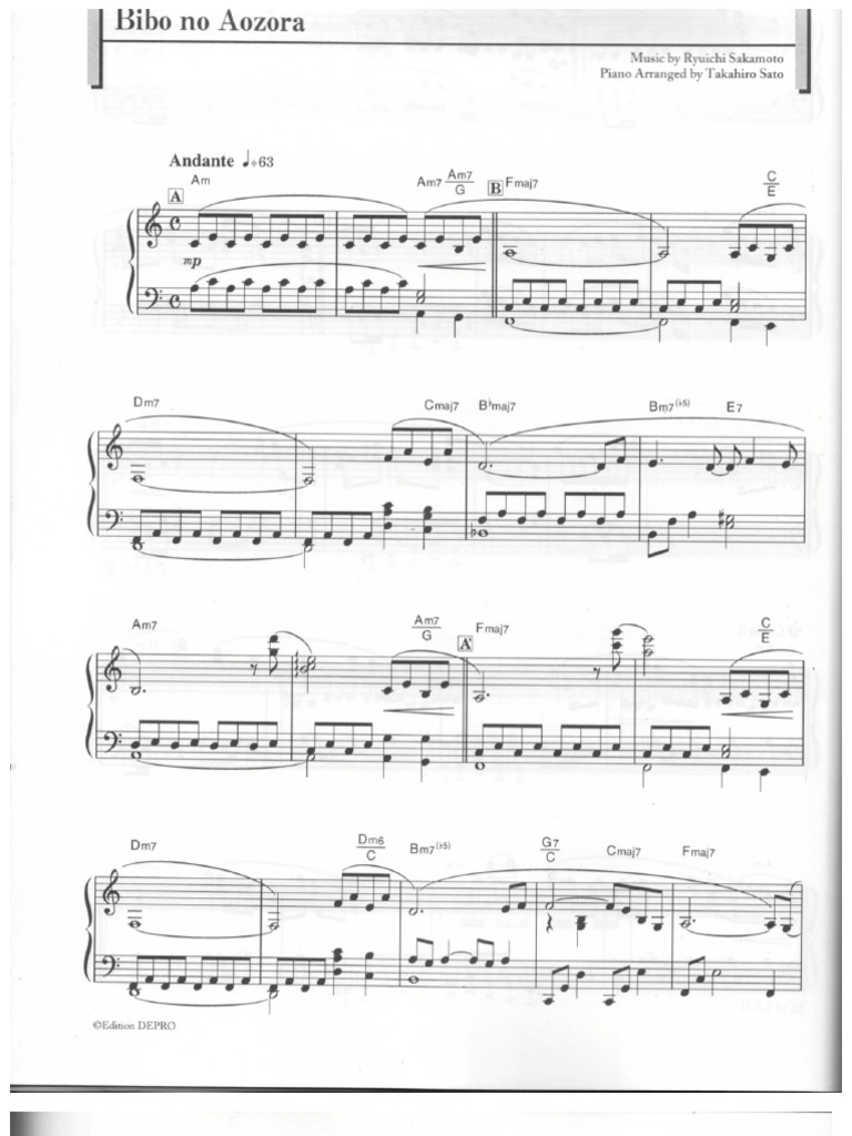 Bibo No Aozora Sheet Music Entertainment General