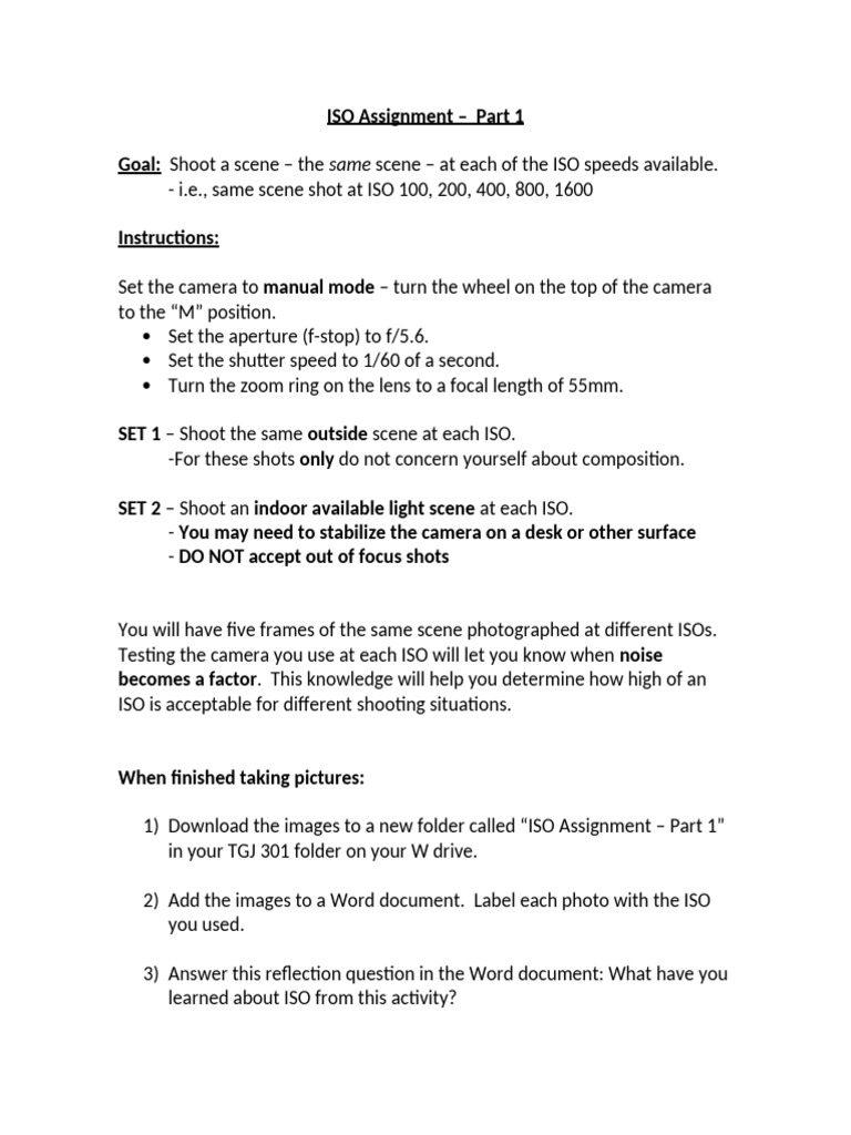 ! ISO Assignment, Part 1 (Current) | PDF