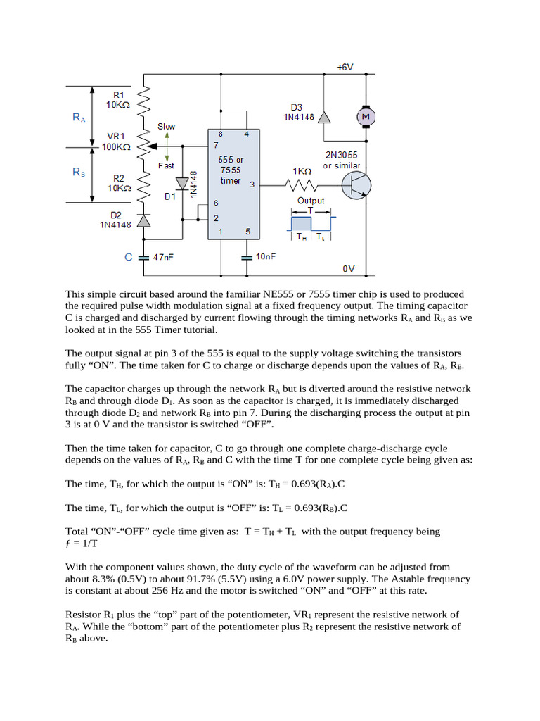 Fixed PWM Using 555 Timer | PDF