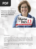 Principais Propostas do Programa de Governo Maria Inês Prefeita
