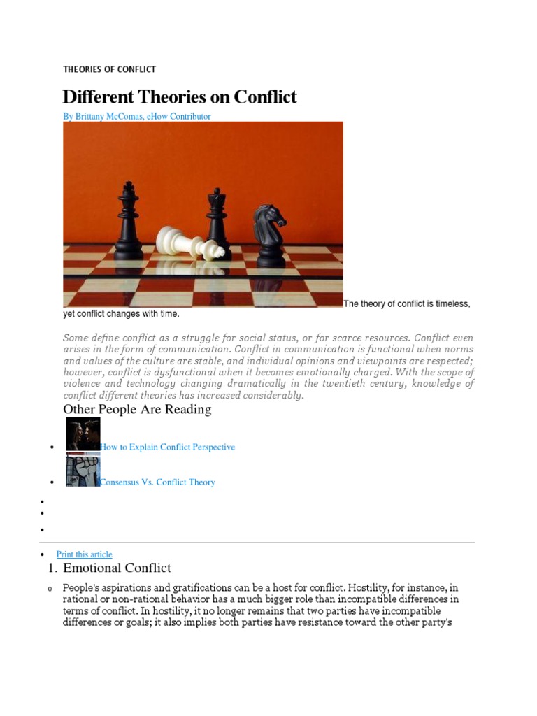 Theories of Conflict | PDF | Sociology | Sociological Theories