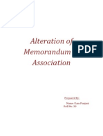 Alteration of Memorandum of Association