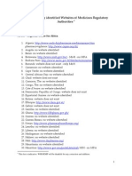List of Globally Identified Websites of Medicines Regulatory (2009)