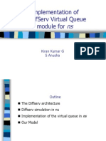 Implementation of A Diffserv Virtual Queue Module For: Kiran Kumar G S Anusha