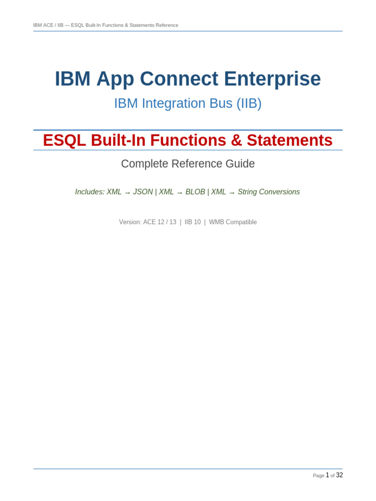 Ibm Ace Iib Esql Reference | PDF | Decimal | Ibm