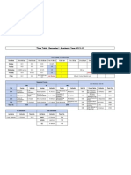 UG Timetable Semester I 2012-13