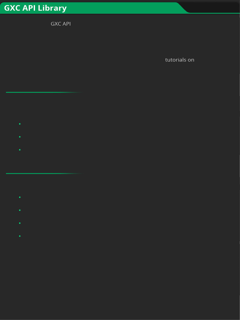 GXC Library Documentation | PDF | Callback (Computer Programming ...
