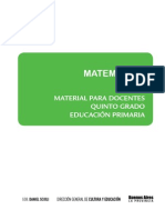 Material para El Docente. Matematica. Quinto Grado