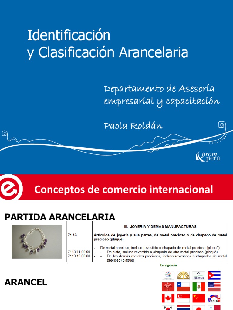 Identificación de Partidas Arancelarias PDF Arancel aduana