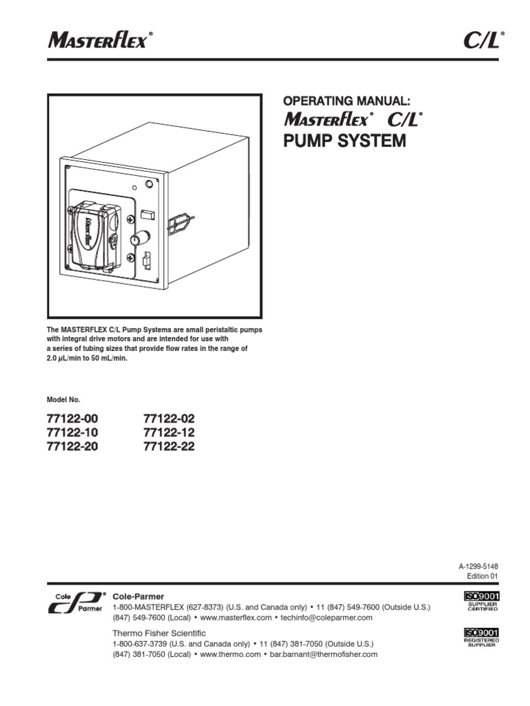 Masterflex CL Peri Pump Manual PDF Power Supply Direct Current