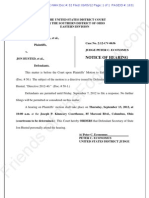 2012-09-05 - OfA, Et Al. V HUSTED, Et Al. - Notice of Hearing Re Enforcement of Court Order