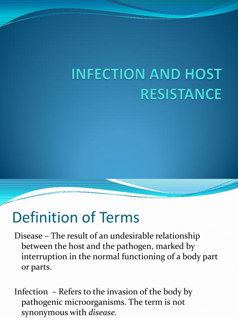 Infection and Host Resistance Infection Public Health