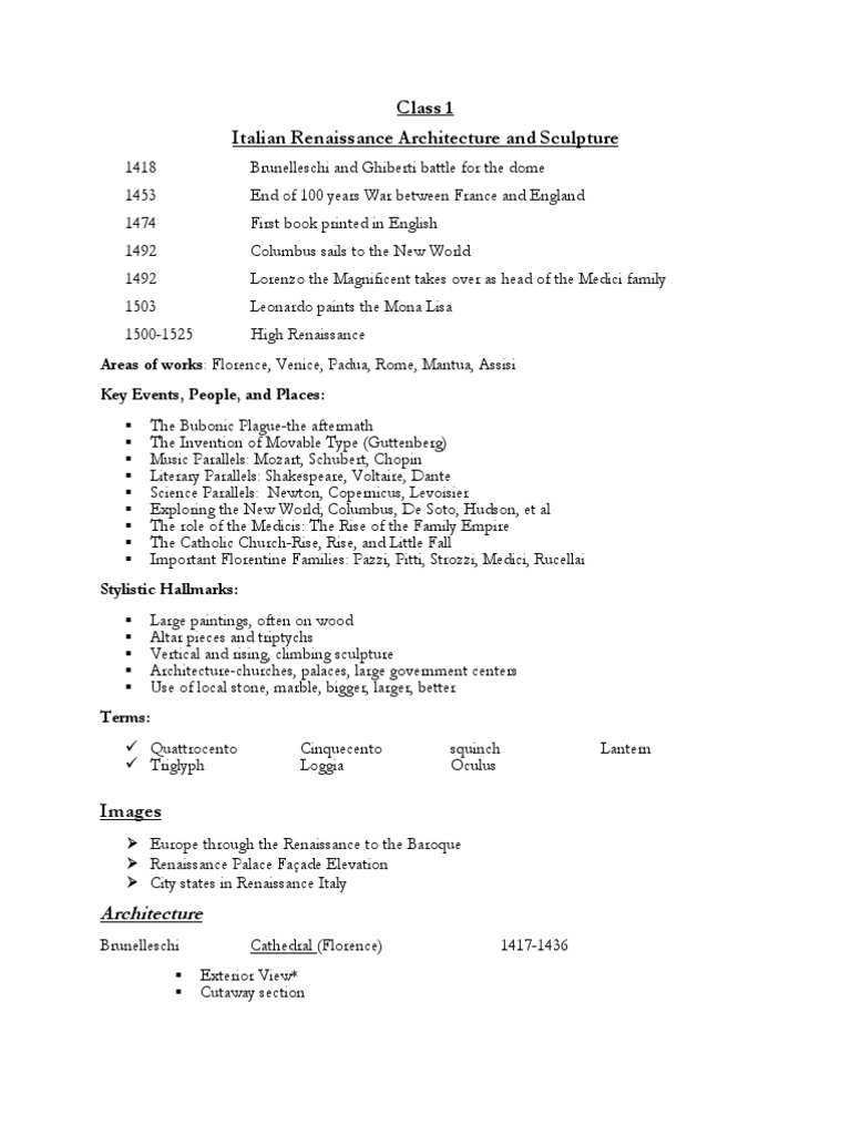 Italian Renaissance Architecture And Sculpture Pdf