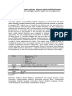 Virtual Method To Compare Treatment Options To Assist Maxillofacial Surgery Planning and Decision Making Process For Implant and Screw Placement