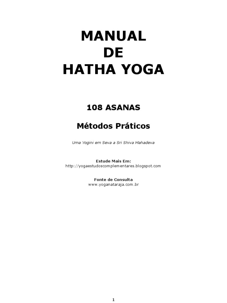 Manual de Hatha Yoga 108 Asanas Posturas Portugues | PDF | Asana | Estética