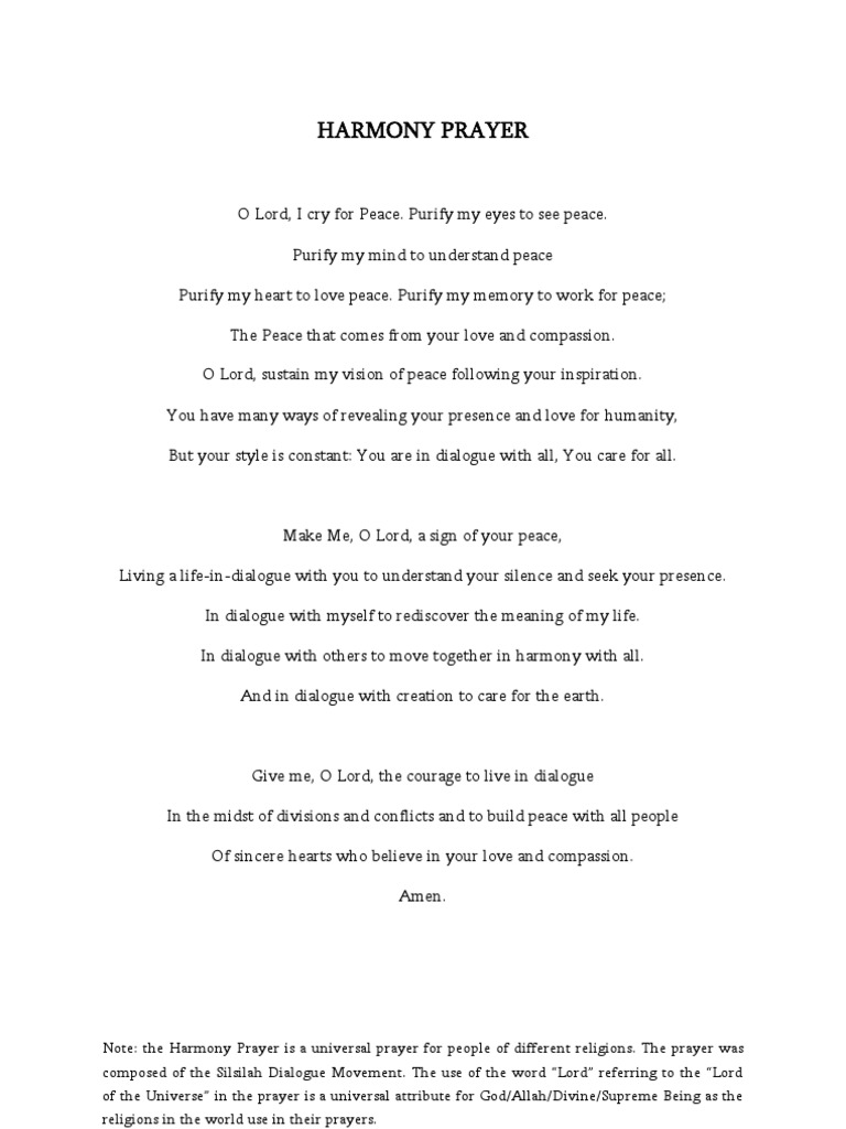 Harmony Prayer
