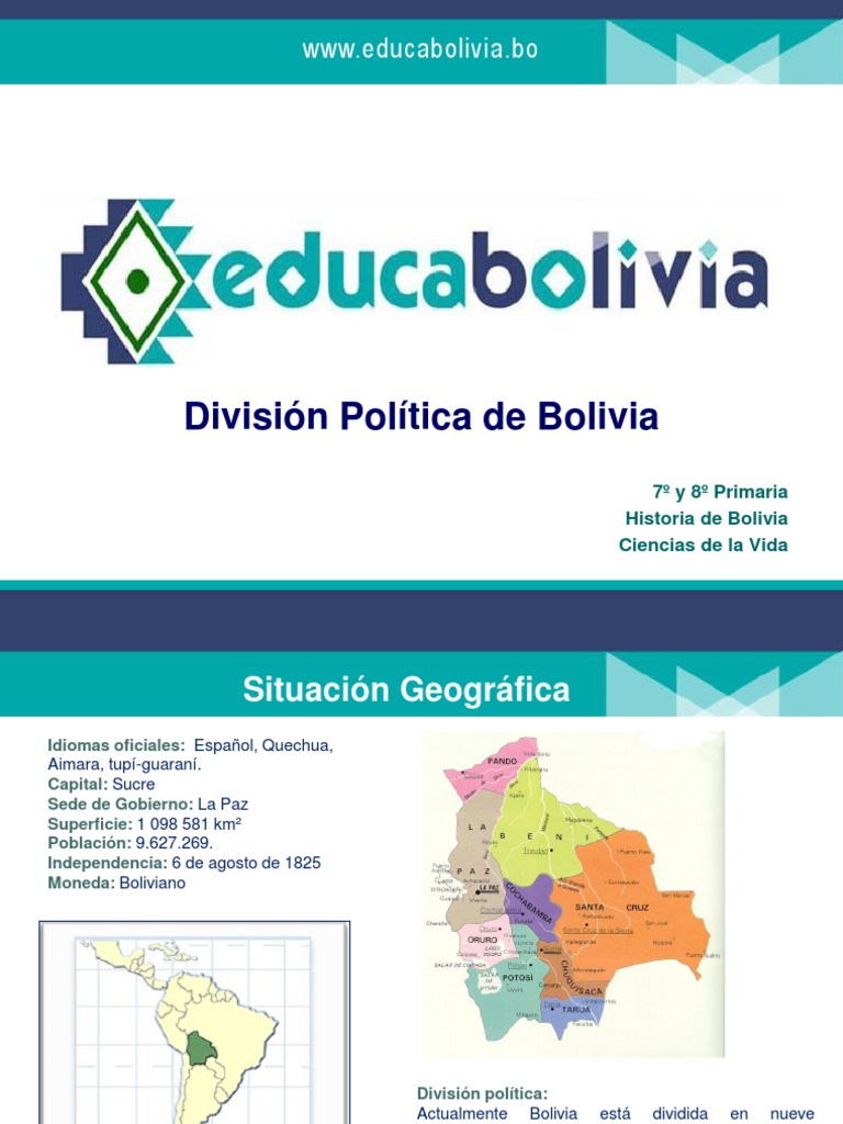 División Política de Bolivia para Niños | PDF | Bolivia | Formas de ...