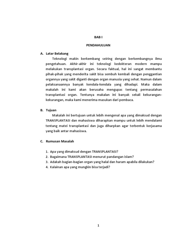 Makalah Agama Transplantasi