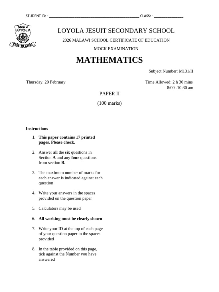 Mathematics Paper 2 Updated Final | PDF | Paper | Seed