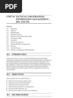 Tactical and Strategic Information Maanagement - DSS and EIS