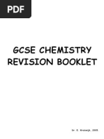 Gcse Chemistry Revision Booklet: Dr. E. Kruiswijk, 2005