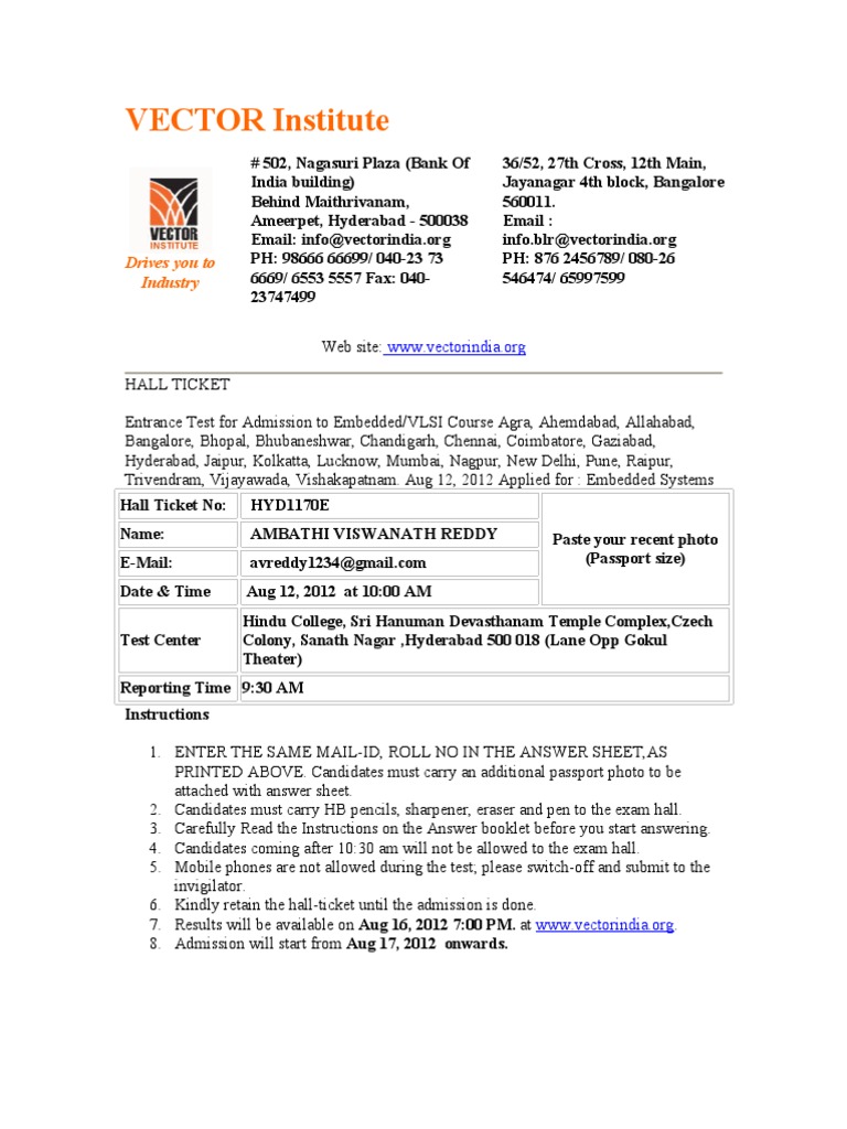 Vector Institute Admission Details | PDF