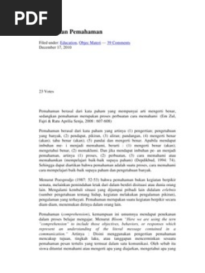 Pengertian Pemahaman Pdf