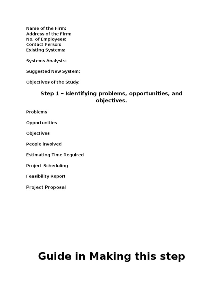 Stage 1: Problem Identification Guide | PDF | Feasibility Study ...
