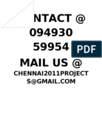 Contact at 094930 59954 Mail Us @: Chennai2011Project