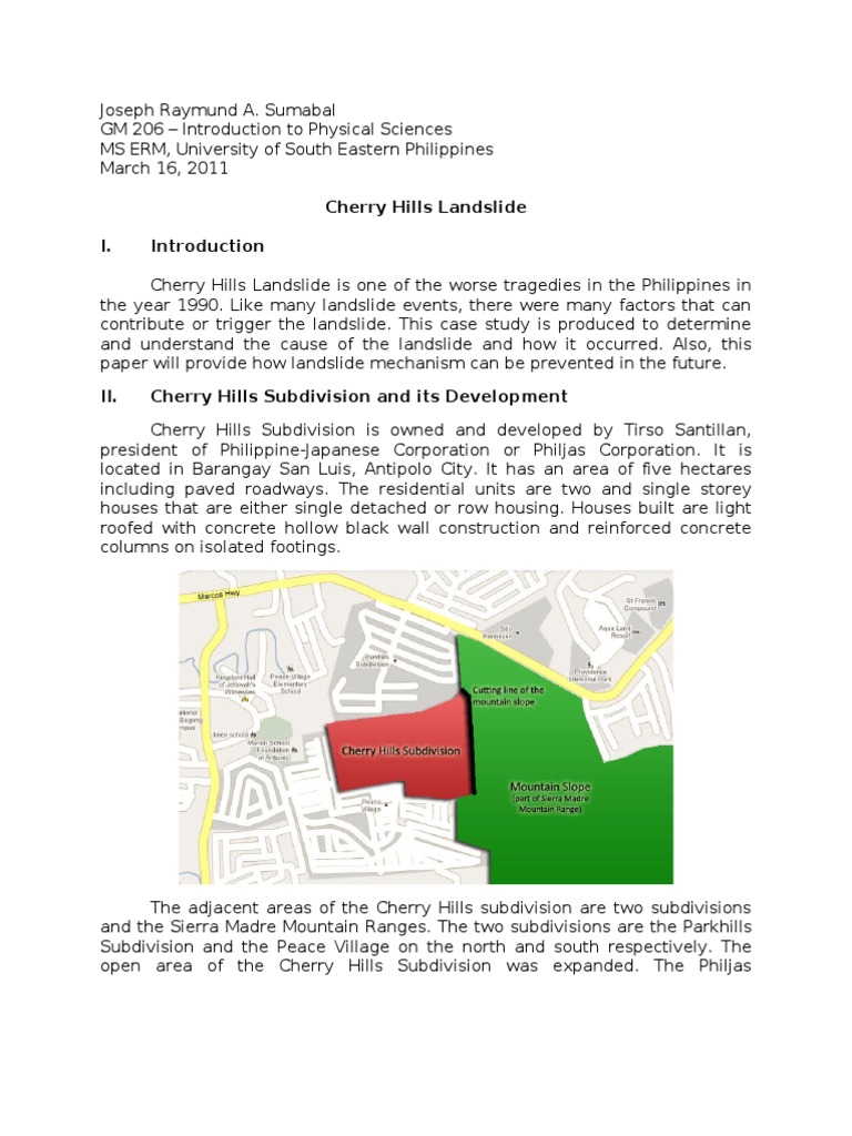 cherry hills subdivision landslide case study