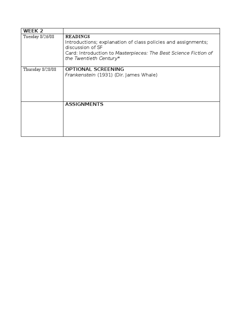 Course Calendar Grid | PDF