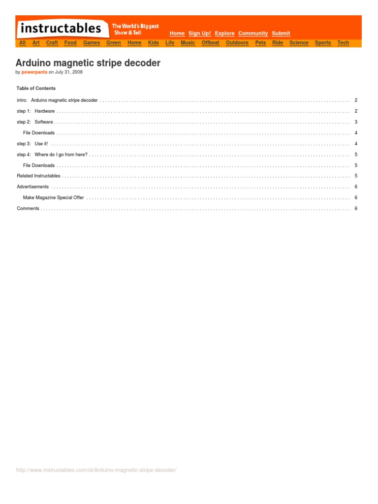 Arduino Magnetic Stripe Decoder, PDF, Computing