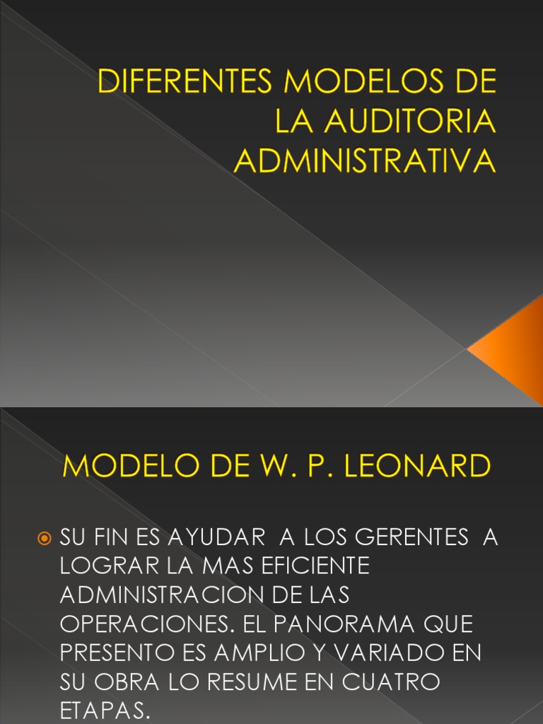 Diferentes Modelos de La Auditoria Administrativa PDF