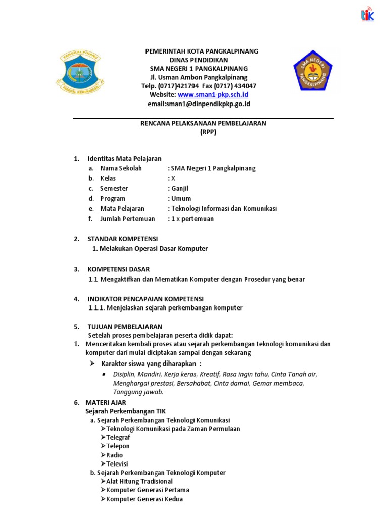 Rpp Tik Sma Kurikulum 2013 Doc Rismax