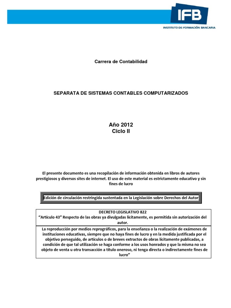 Sistemas Contables Computarizados | PDF | Contabilidad | Estado de ...