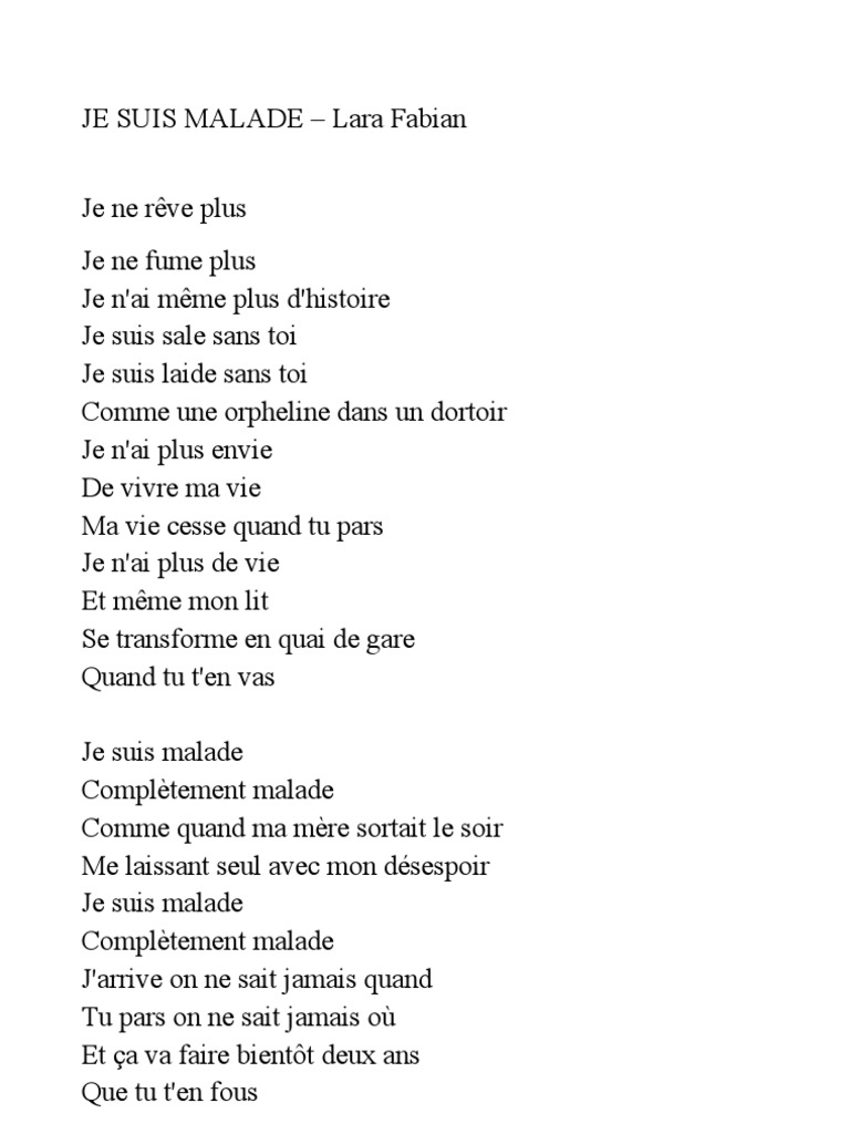 Je Suis Malade | PDF