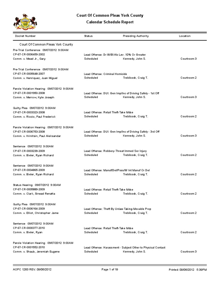york-county-court-schedule-for-sept-7-pdf-driving-under-the-influence-arraignment