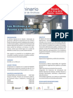 XX Seminario: Los Archivos y El Acceso A La Información