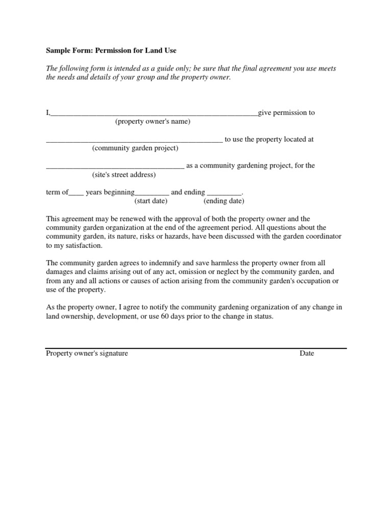 Sample Land Use Agreement PDF