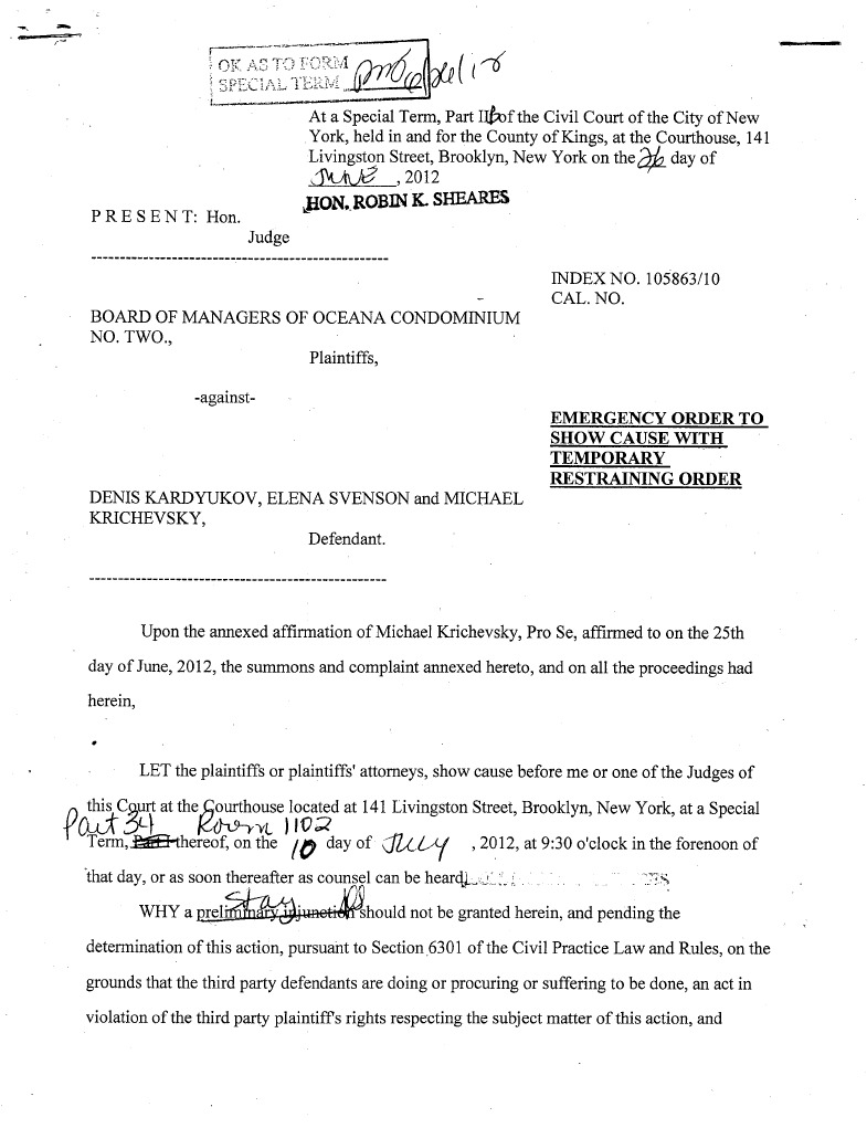 Order to Show Cause Foreclosure Mortgage Law