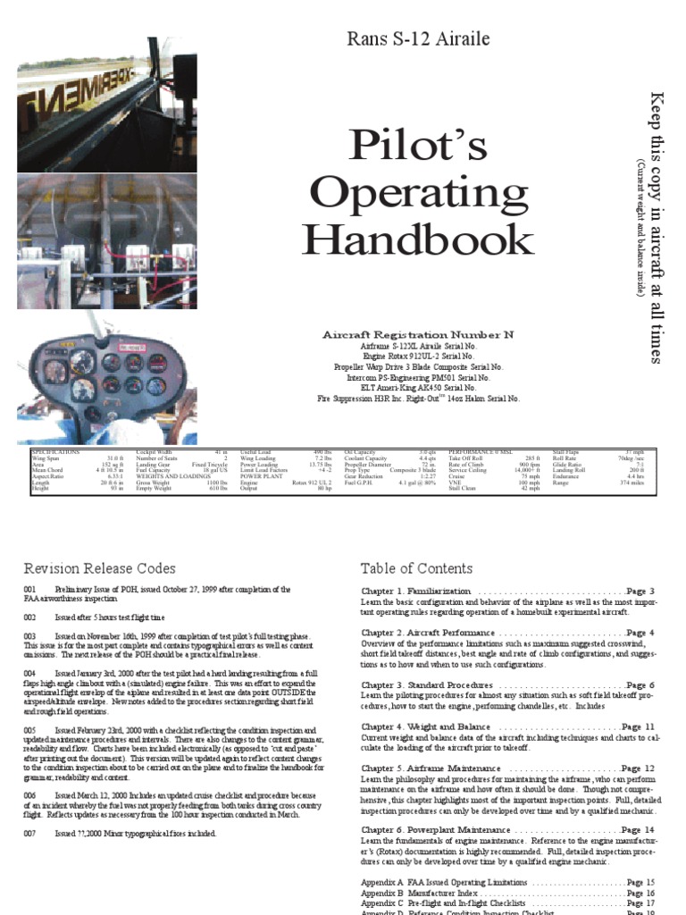 Pilot Operating Handbook Stall (Fluid Mechanics) Takeoff