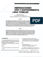 Recomendaciones de excavaciones y sostenimiento para túneles