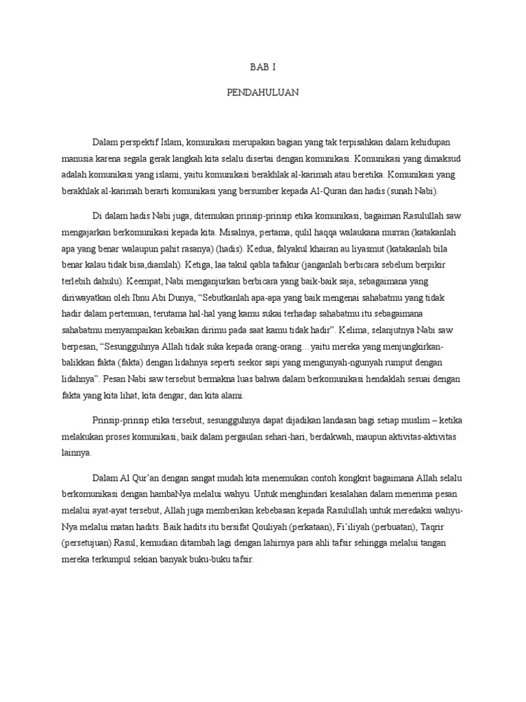 Makalah Etika Komunikasi Perspektif Islam